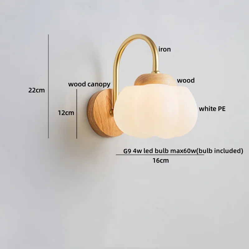 Afralia™ Cotton LED Wall Lamps with Pull Chain Switch for Restaurant Living Room Bedroom