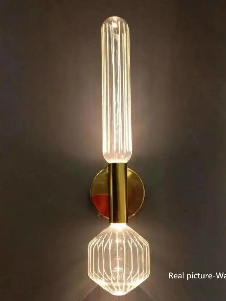 Nordic Style Art Glass Living Room Wall Lamp by Afralia™