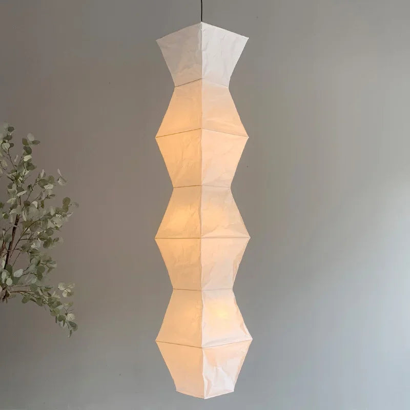 Afralia™ Wabi-sabi Noguchi Akari L7 Pendant Lights: LED E27 White Rice Paper Hanging Lamp