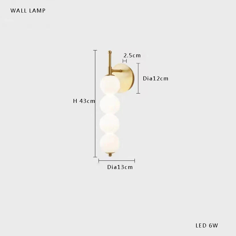 Afralia™ Modern Magic Bean Brass White Ball LED Ceiling Chandelier