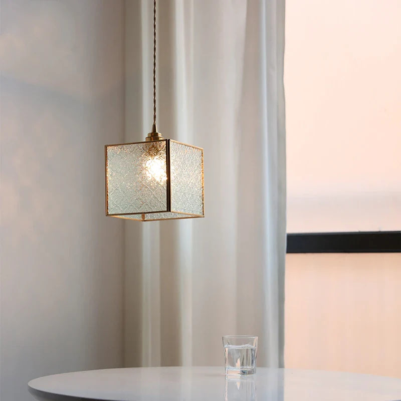 Afralia™ Glass LED Pendant Lights: Modern Copper Hanglamp for Bedroom, Living, Dinning Room
