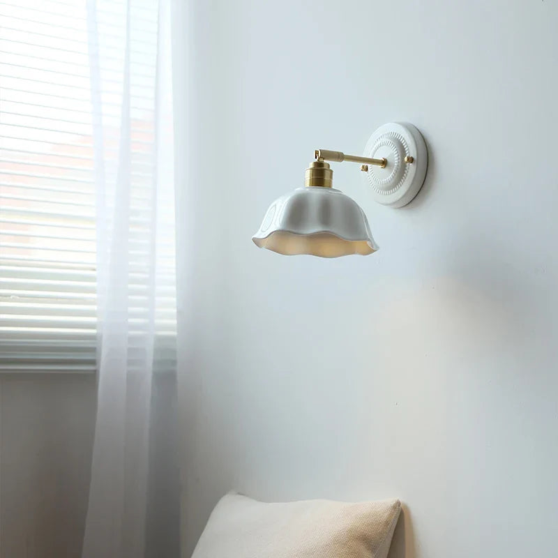 Afralia™ Butterfly Ceramic LED Wall Lamp Home Indoor Lighting Stair Mirror Light