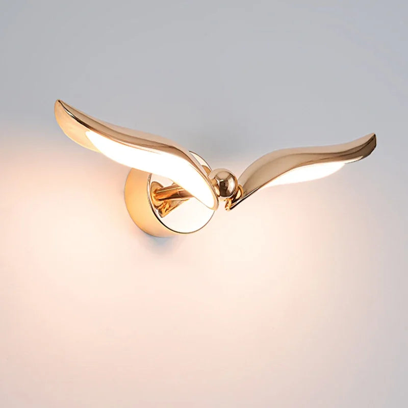 Afralia™ Seagull LED Wall Lamp Golden Sconce for Bedroom Living Room