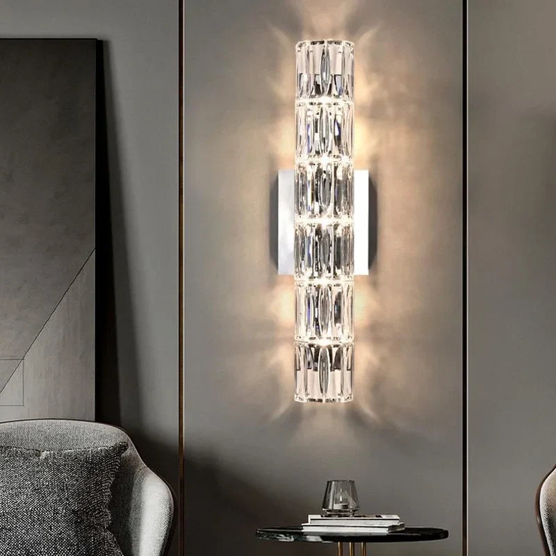 Afralia™ Crystal Luxury Wall Lamp for Bedroom & Living Room with LED Lights