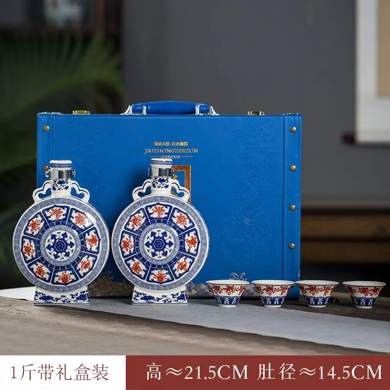 Afralia™ Blue and White Eight Treasures Ceramic Vase - Home Decor Ornament