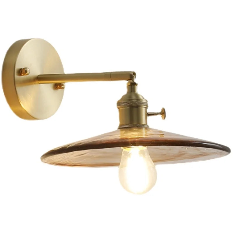 Afralia™ Nordic Glass Copper Wall Lights for Bedroom Living Room Home Decor