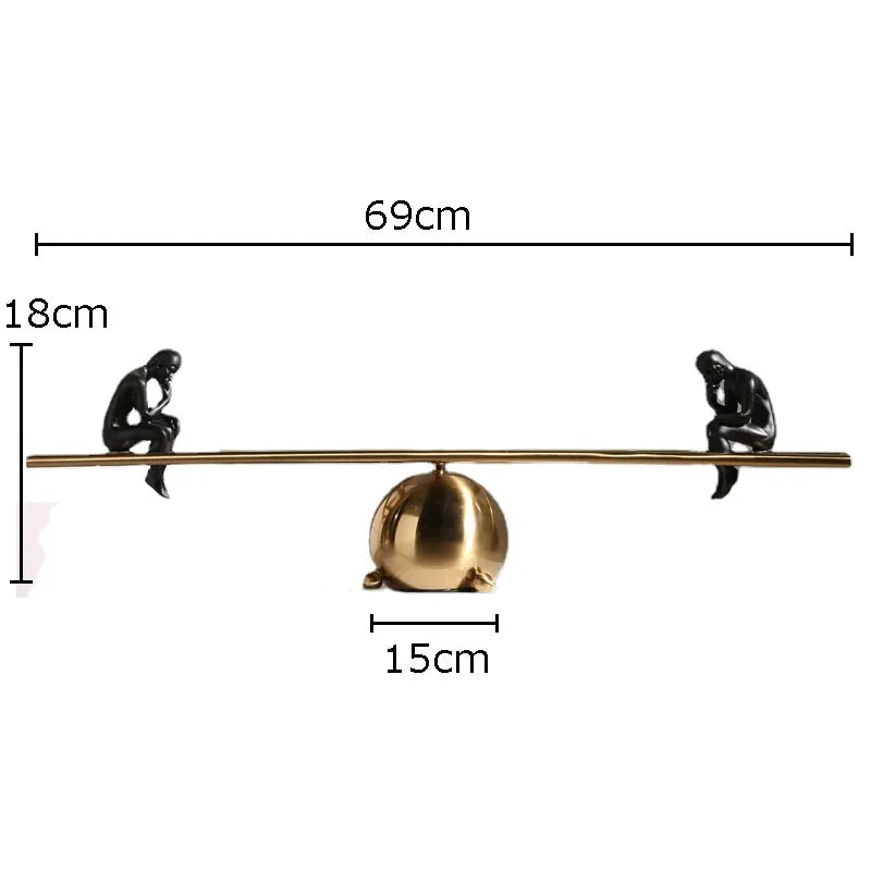 Afralia™ Thinker Figure Sculpture Alloy Desk Ornament Modern Home Decor