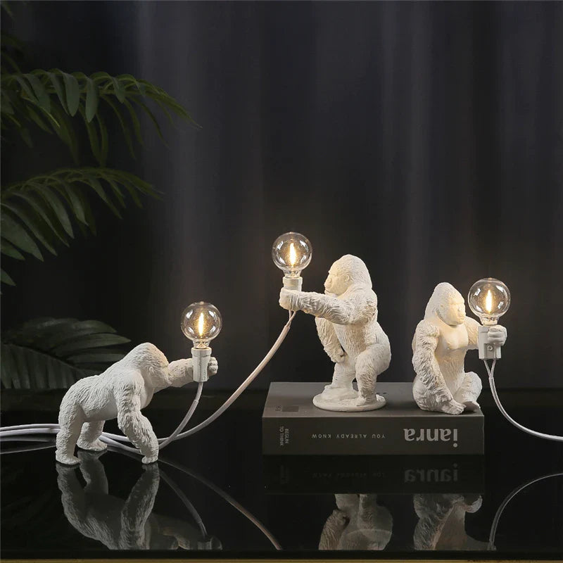 Afralia™ King Kong Resin Night Light: Customizable LED Table Lamp for Modern Living Spaces