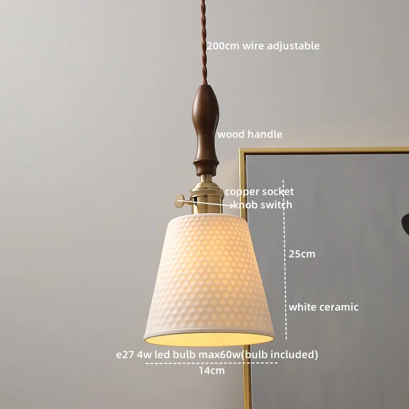 Afralia™ Ceramic LED Pendant Light Nordic Modern Hanging Lamp for Home Decor