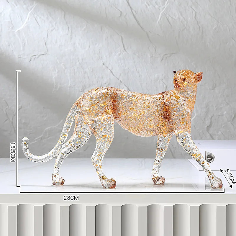 Afralia™ Resin Animal Sculpture Golden Gradient Home Decor Ornament