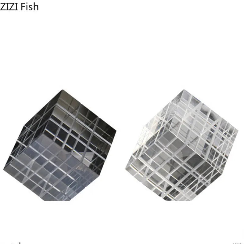 Afralia™ Crystal Magic Cube Desk Ornament Sculpture DecorationCrafts