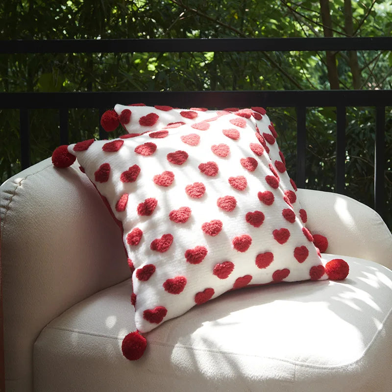 Afralia™ Heart-shaped Embroidered Cushion Cover Set - Nordic Simplicity Decor for Sofa