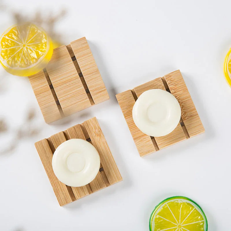 Bamboo soap dish for Essential oil soap by Afralia™ Drain rack for creative soap storage