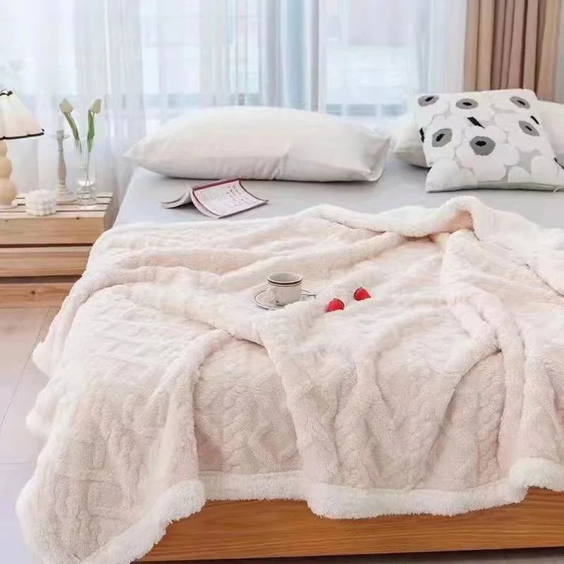 Afralia™ Tafurong Winter Blanket 150/180x200cm - Double-sided Plush Bedspread