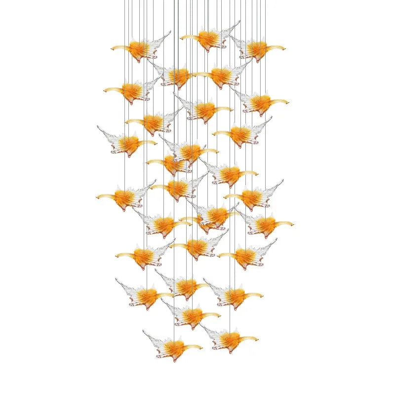 Afralia™ Glass High Ceiling LED Chandeliers Modern Living Room Luxury Design