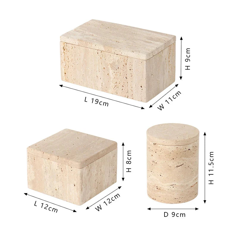 Afralia™ Marble Vanity Organizer Box for Jewelry and Cotton Swabs