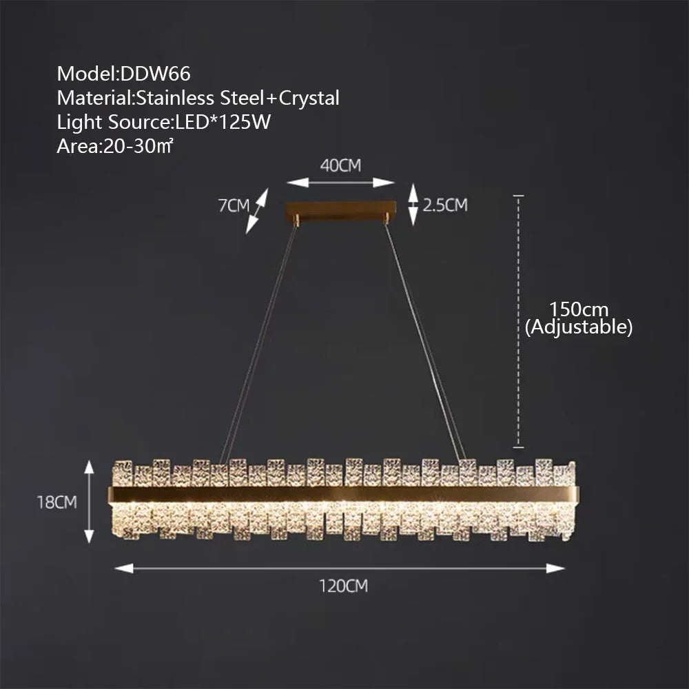 Afralia™ Crystal LED Chandelier: Gold/Black Luxury Pendant Lighting for Home