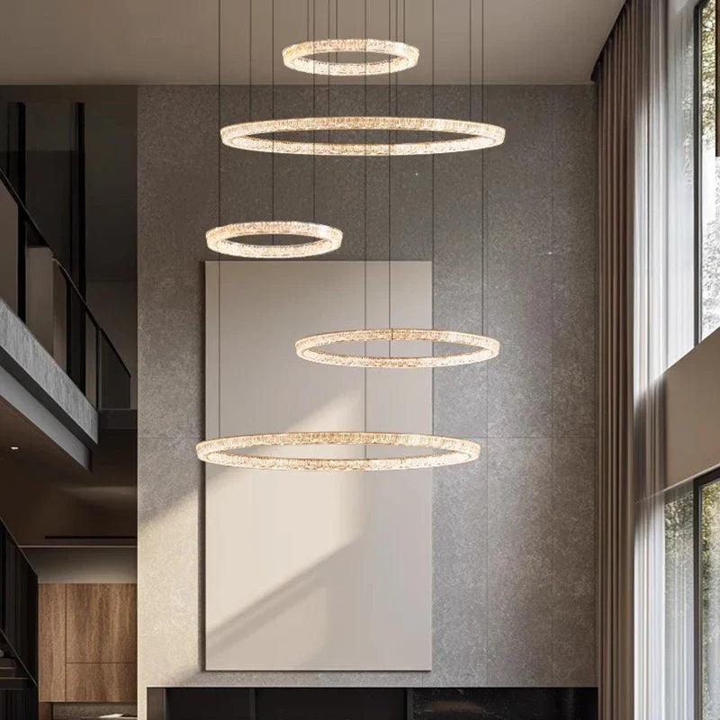 Afralia Crystal Drop Pendant Lights with Remote Control, Elegant Home Decor for Dining Room & Bedroom.