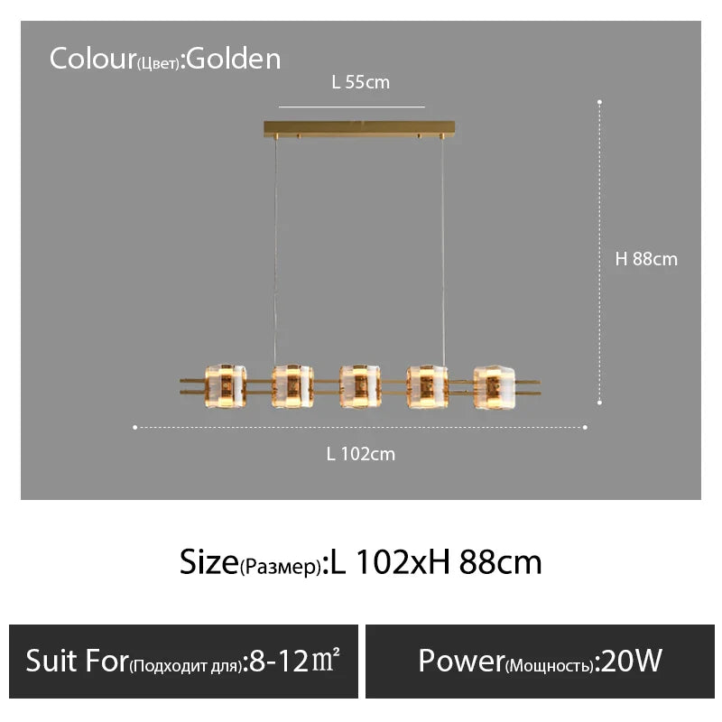 Afralia™ Modern Nordic Glass Round Chandelier with Full Copper Finish