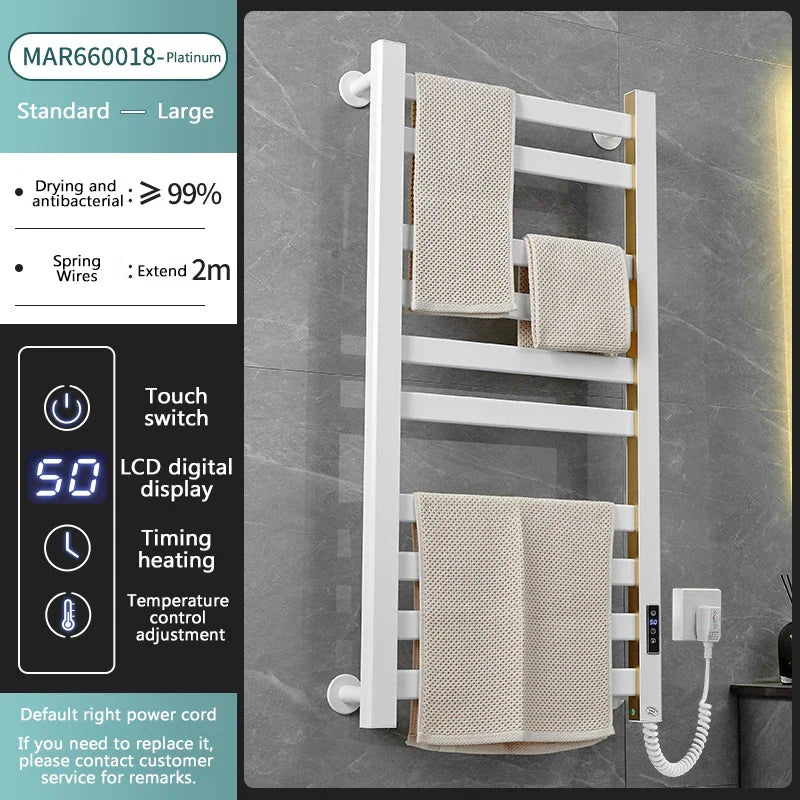 Afralia™ Electric Towel Radiator Warmer Rack for Smart Bathroom Storage and Heating