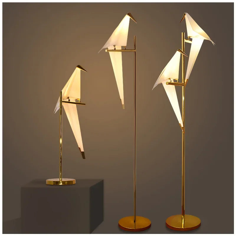 Afralia™ Thousand Paper Crane LED Iron Chandelier: Modern Creative Lighting for Home and Office