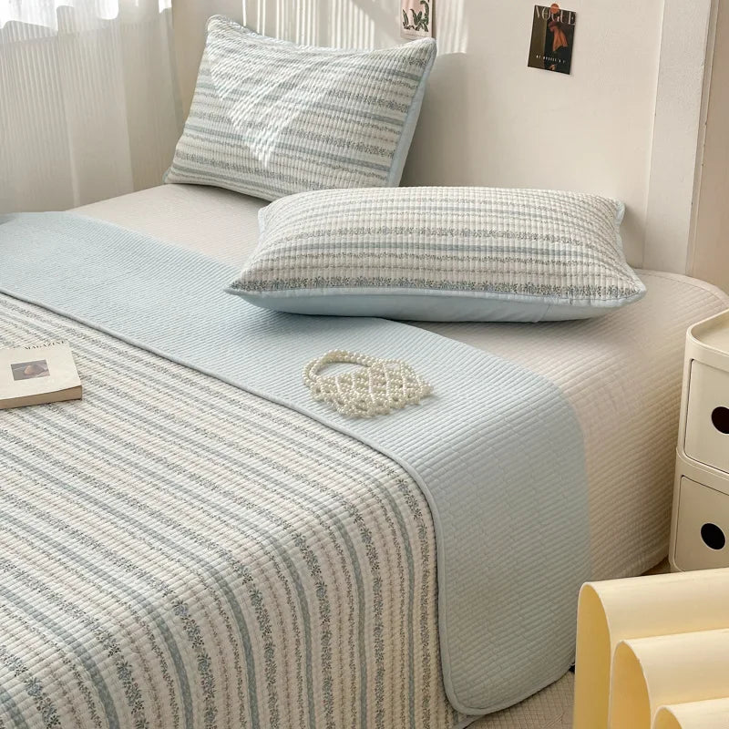 Afralia™ Double-Sided Cotton Bed Cover Quilted Tatami Mat, Soft & Anti-Slip Mattress