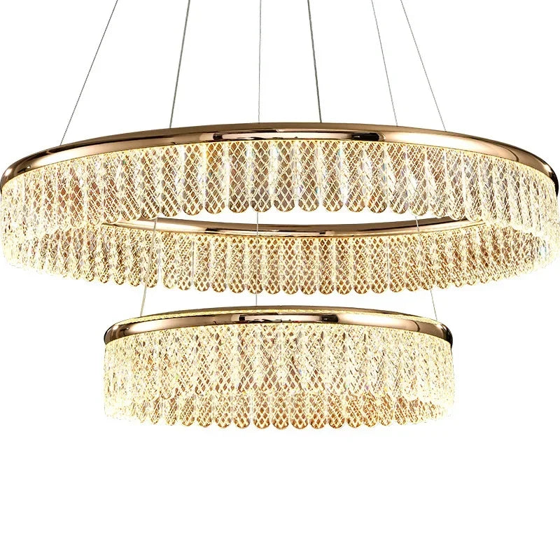 Afralia™ Modern Crystal LED Pendant Chandelier for Living Room Lighting