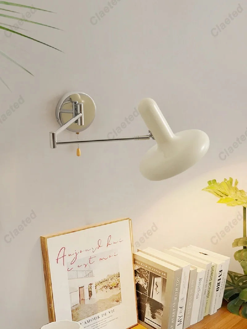 Afralia™ Nordic Cream Style Retractable Wall Lamp LED E27 Bulbs Creative Rocker Lamp