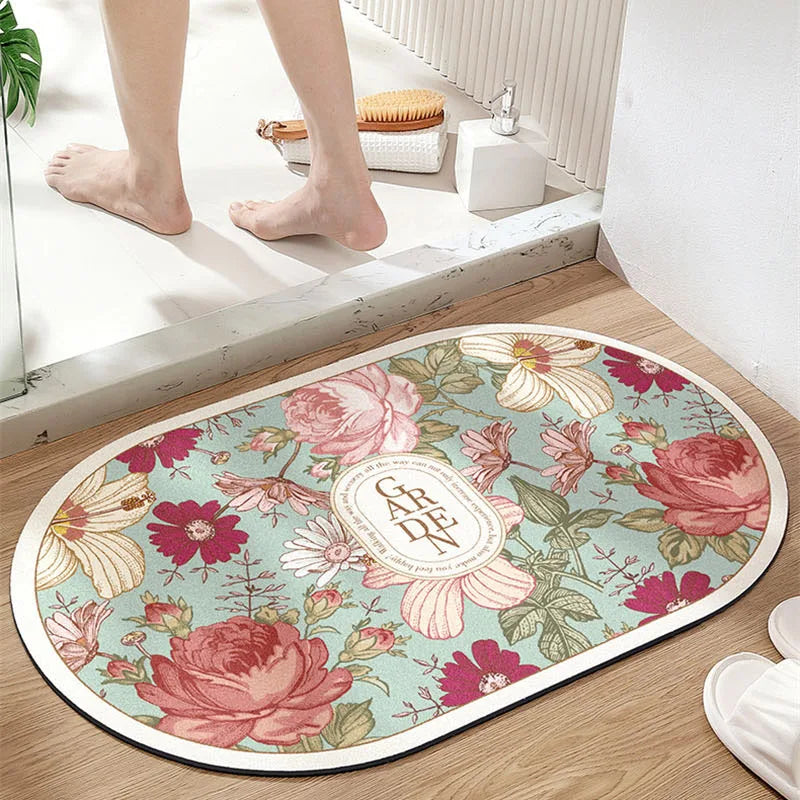 Afralia™ Velvet Bathroom Mat: Soft, Non-slip, Super Absorbent Bath Rug for Quick Drying