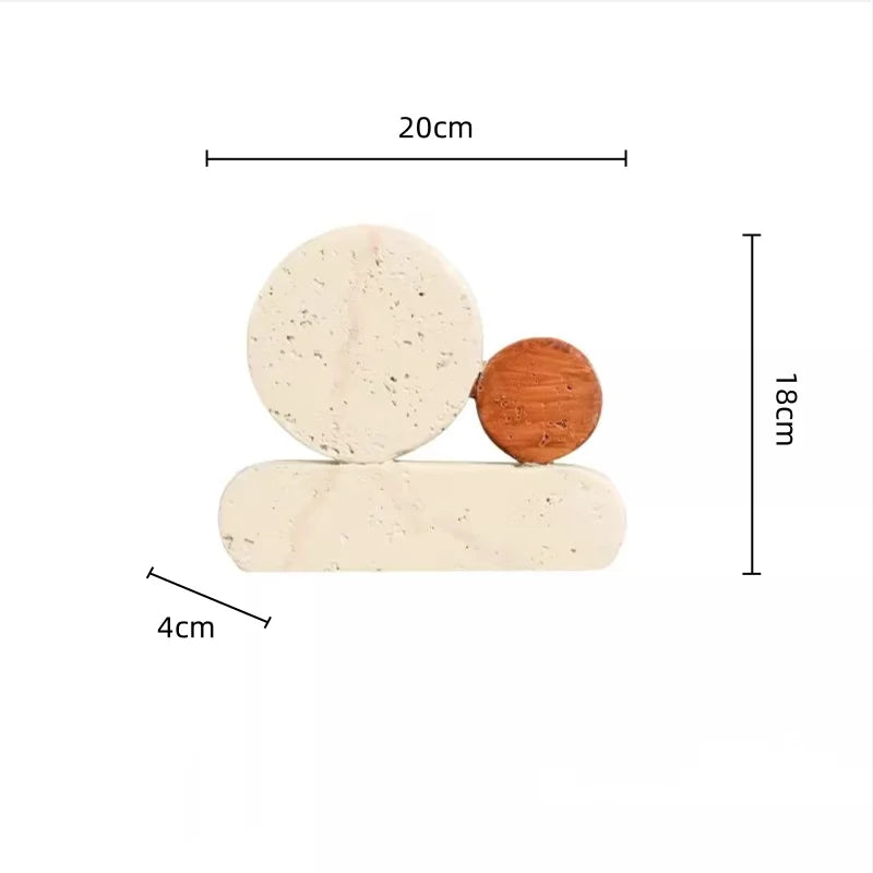 Afralia™ Geometric Circle Resin Handicrafts - Hollowed-out Stone Figurines