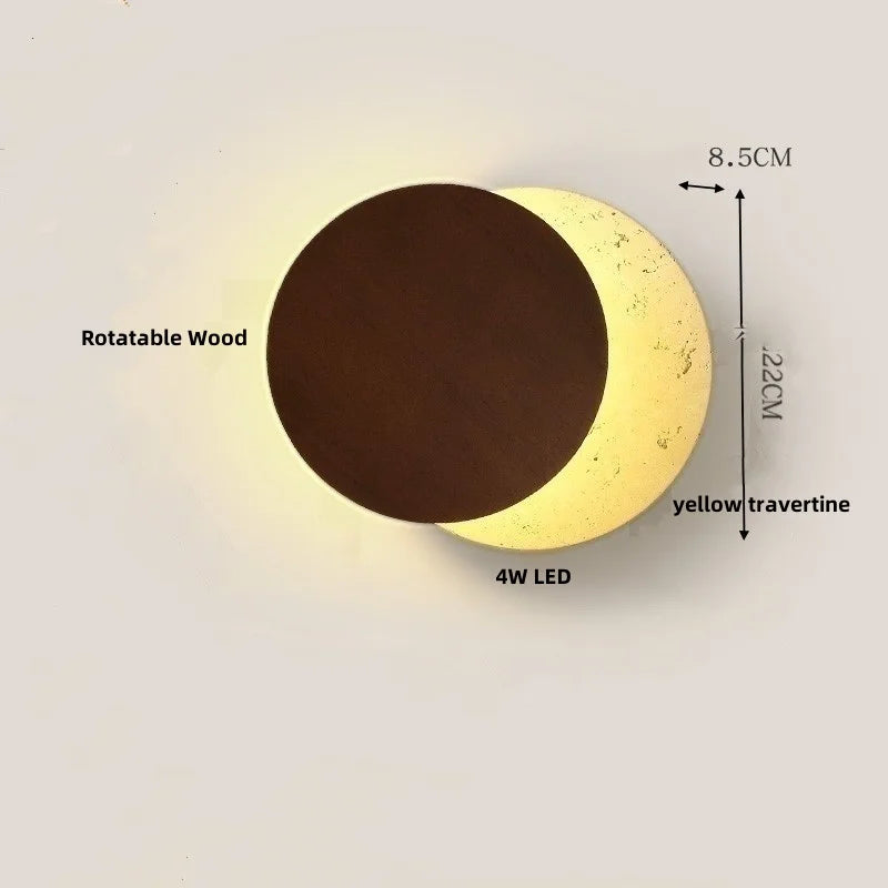 Afralia™ LED Wall Lamp 2 Glass Ball White, Yellow Travertine Stone Indoor Light