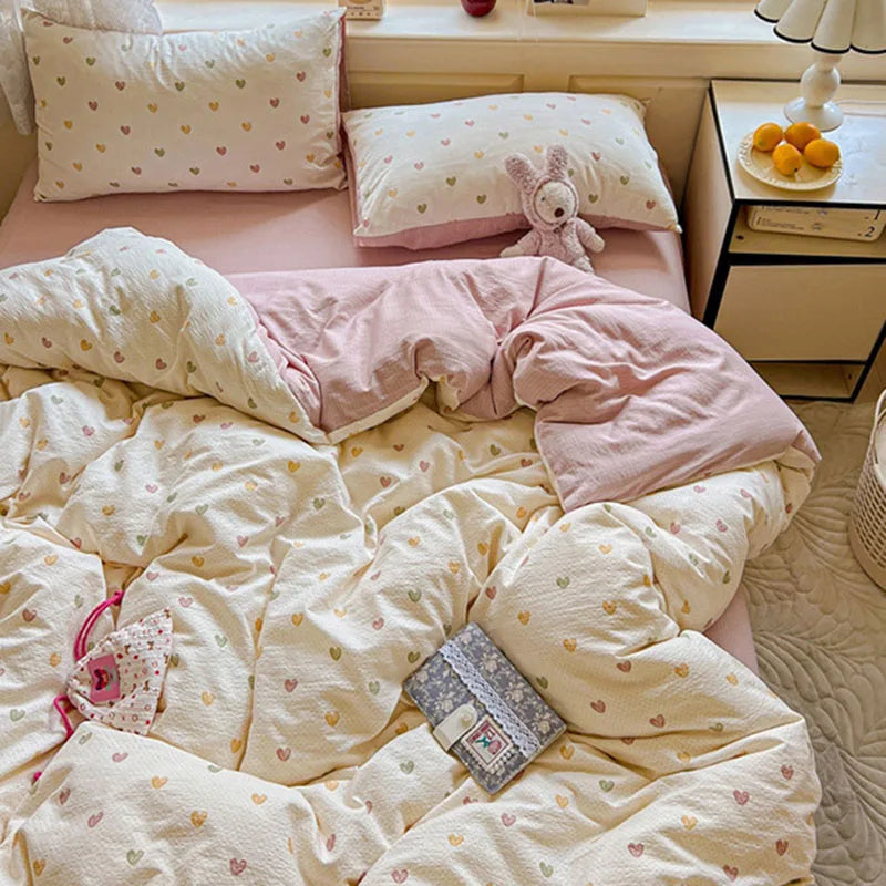 Afralia™ Cloud Touch Ultra Soft Duvet Cover Set in Sweet Design & Double Layer Yarn