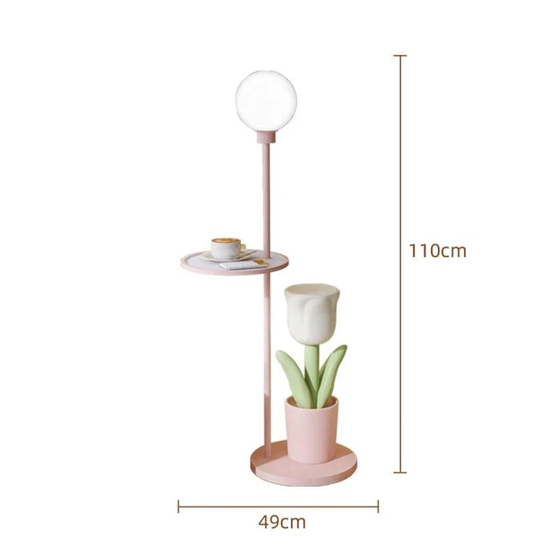 Afralia™ Resin Crafts LED Floor Lamp for Living Room Bedroom Ambient Light