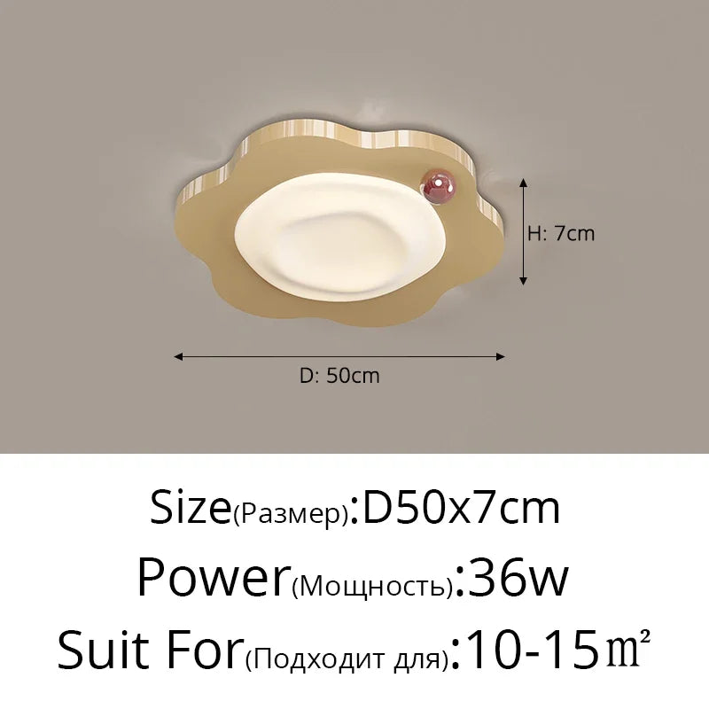 Afralia™ Cream LED Ceiling Light for Bedroom & Living Room décor