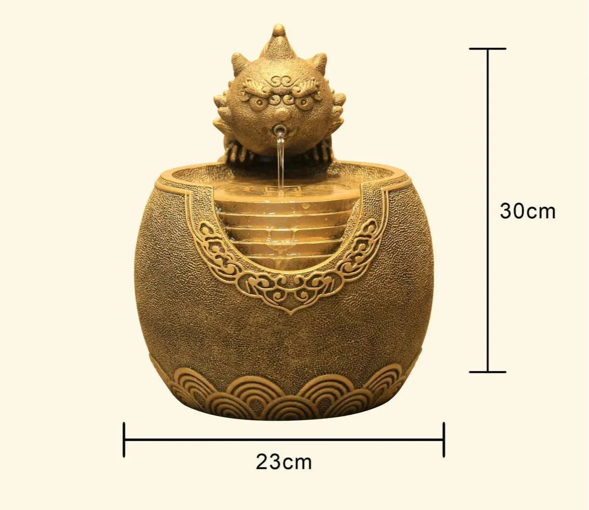 Afralia™ Chinese Style Wealth Attracting Ornaments for Living Room, Office, Desktop Fountain
