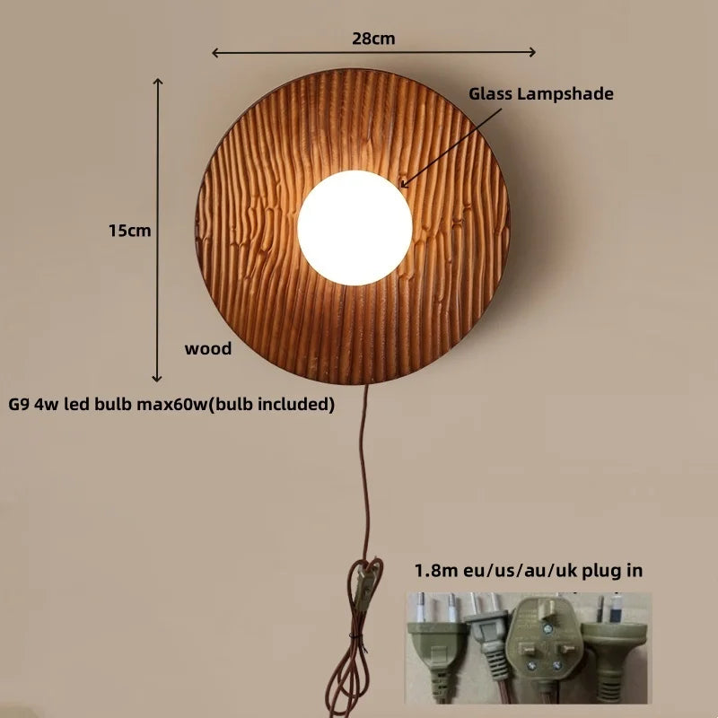 Afralia™ Wood LED Wall Sconce Light Modern Home Decor Appliance