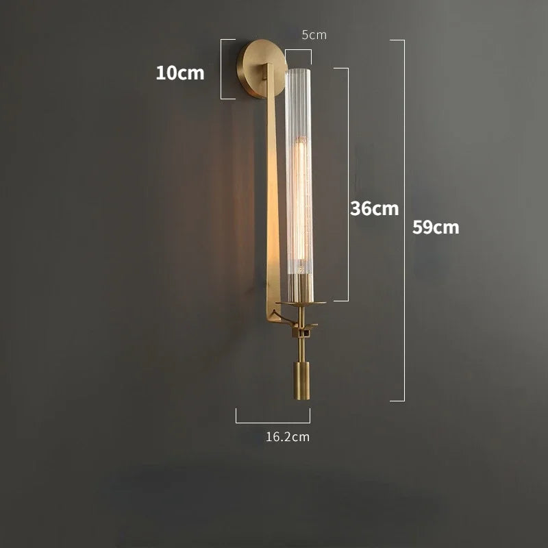 Afralia™ Modern Brass LED Wall Sconce for Aisle Bedroom Living Room Decoration