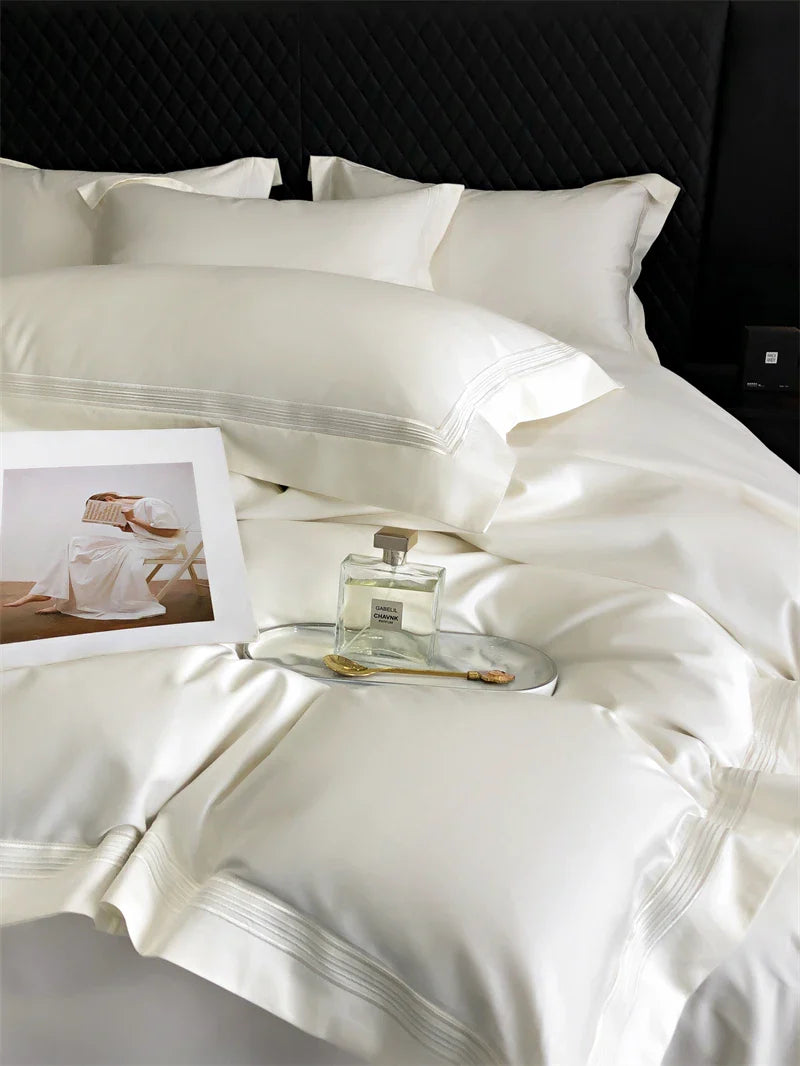 Afralia™ Luxury Embroidered Egyptian Cotton Bedding Set