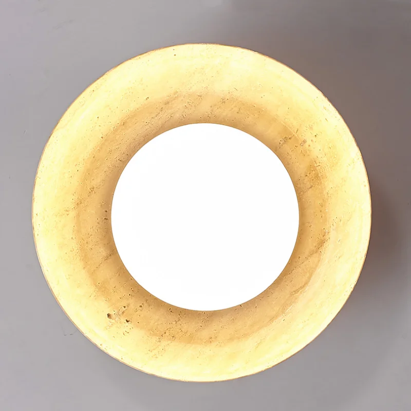 Afralia™ White Glass LED Ceiling Light Wood Canopy Modern Flush Mount