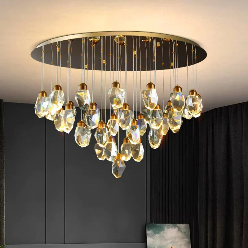 Afralia™ Crystal Chandelier: Luxury Pendant Light for Living and Dining Room