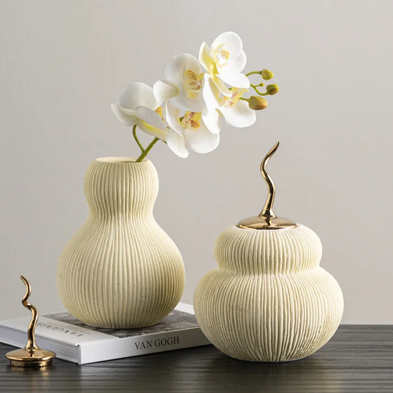Afralia™ Ceramic Gourd Vase: Elegant Home Decor Accessory