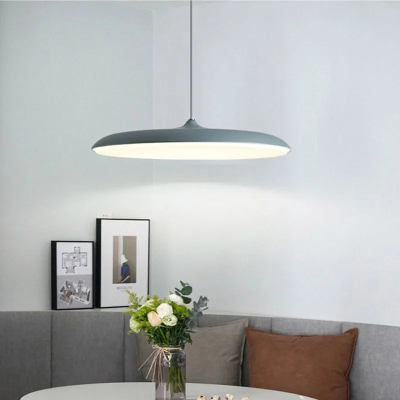 Afralia™ Nordic LED Multicolour Pendant Light - Sleek Flying Saucer Design for Home Decor