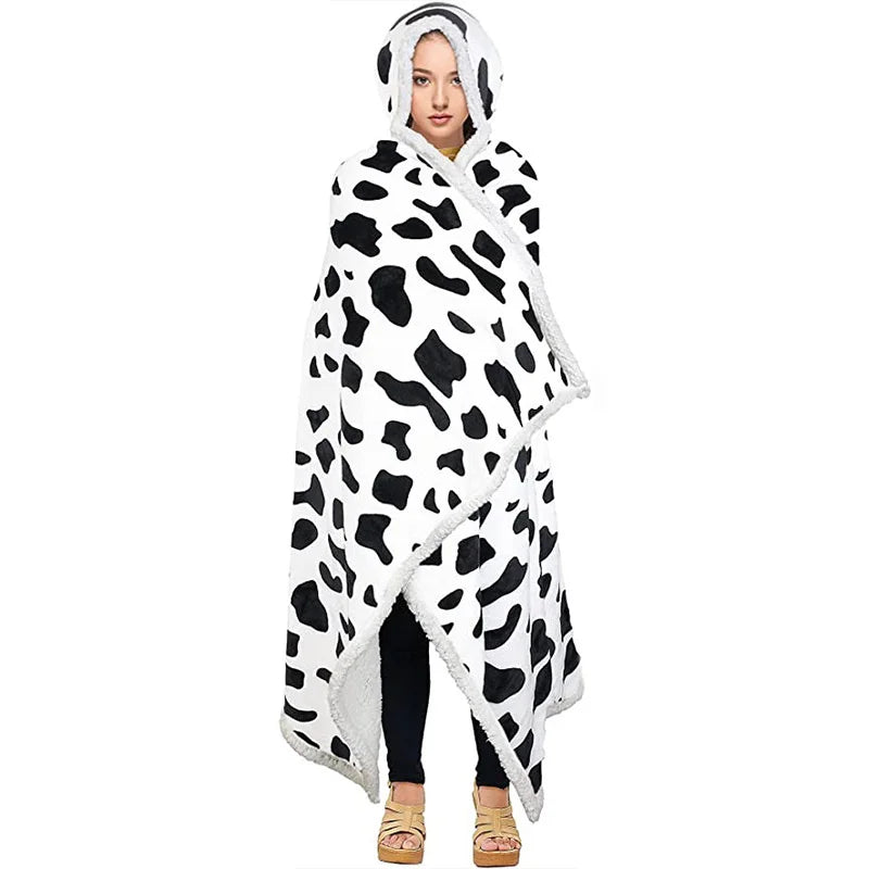 Afralia™ Leopard Print Warm Wearable Lap Blanket - Soft Flannel Shawl Blanket