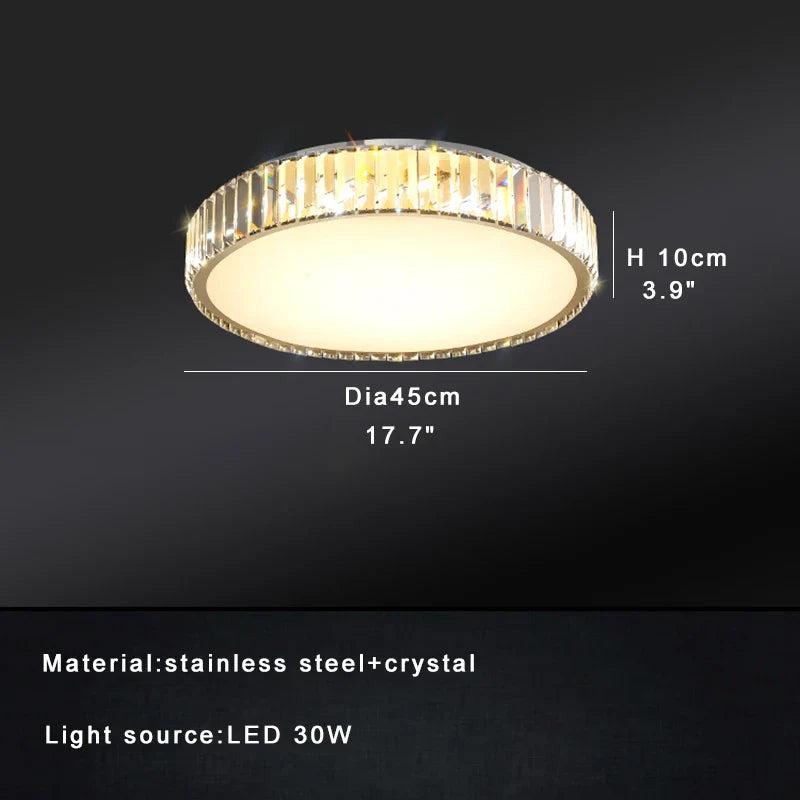 Afralia™ Luxury Crystal Ceiling Light, Modern LED Gold/Silver, Dimmable, Round/Square Design