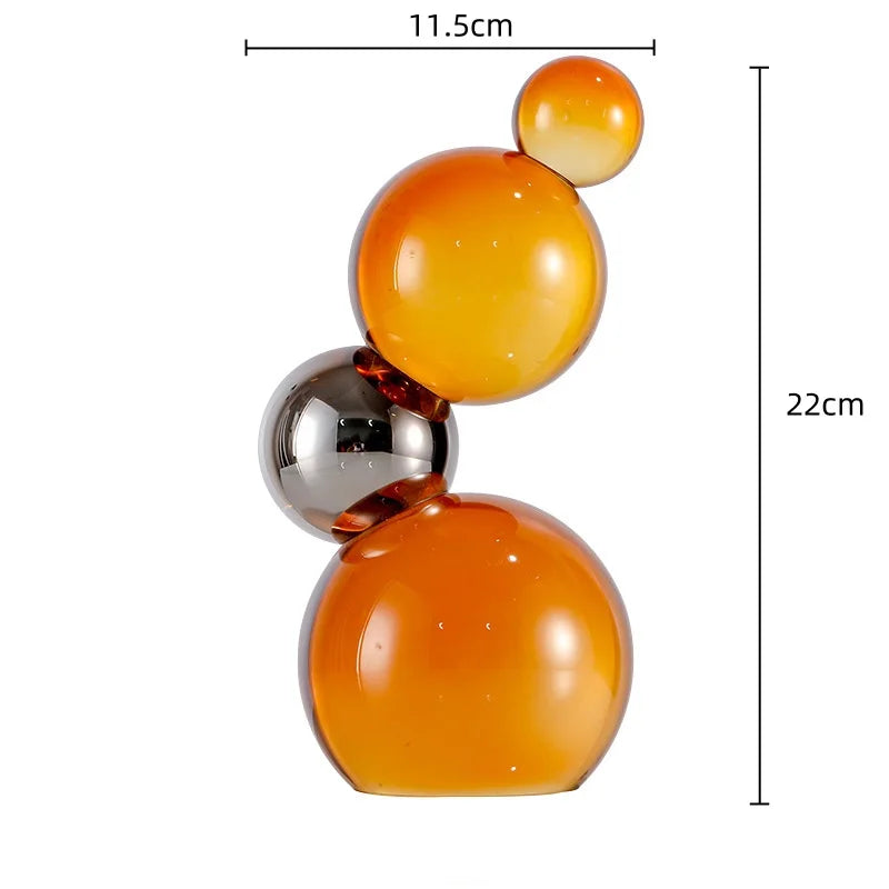 Afralia™ Crystal Bubble Decor Spheres Spliced Glass Ball Figurines Home Decor Accessories