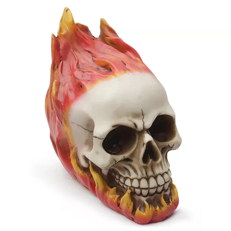 Afralia™ Flame Skull Resin Statue - Halloween Horror Party Decor & Interior Ornament