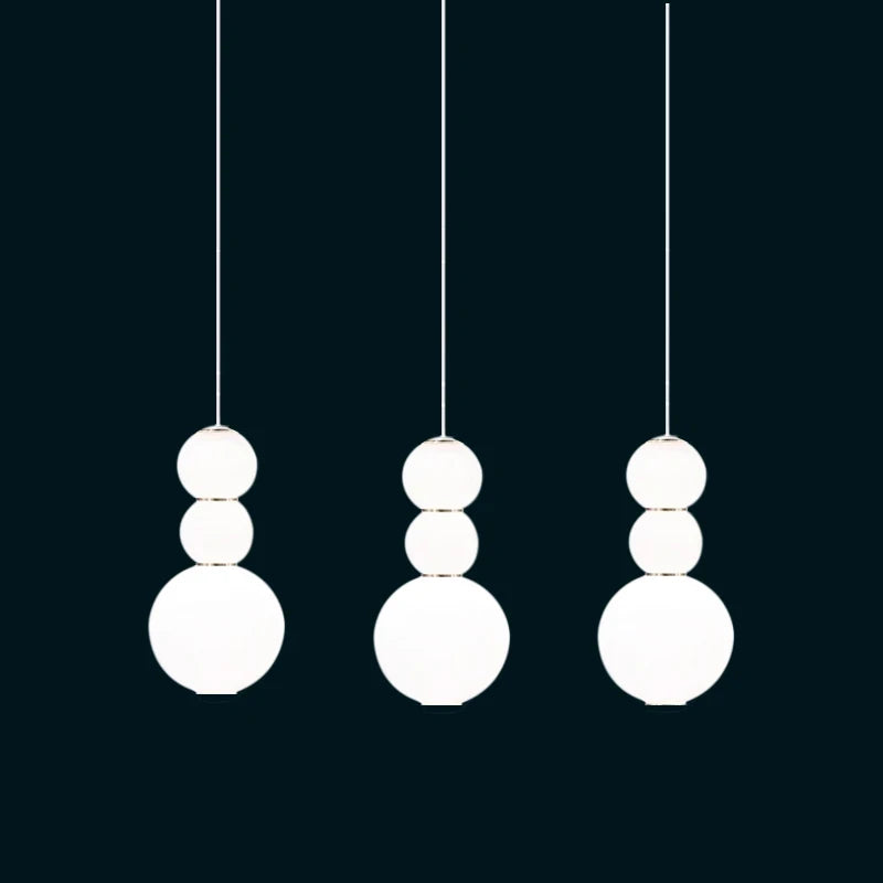 Afralia™ White Glass Ball Pendant Light: Kitchen Bubble Hanging Lamp for Decor, Living Room, Restaurant, Bar