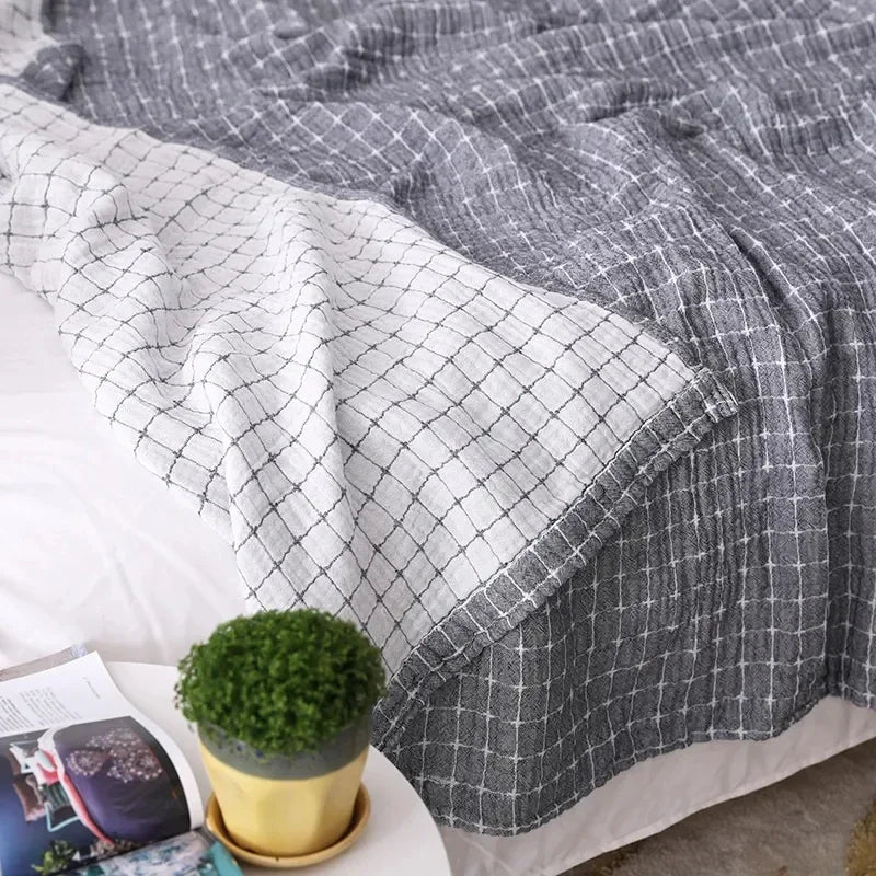 Afralia™ Cotton Summer Blanket: Soft and Airy Bedspread for Single/Double Beds