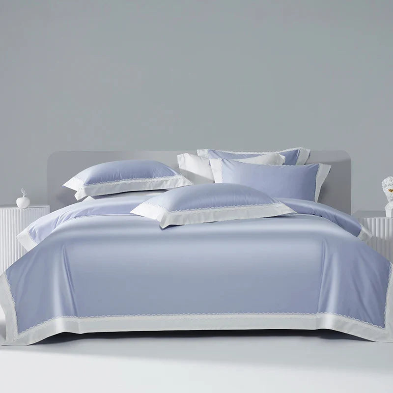 Afralia™ Lace Patchwork Bedding Set: 1200TC Egyptian Cotton Duvet Cover, Sheet, Pillowcases