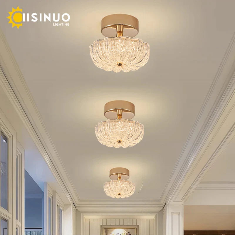 Afralia™ Gold LED Ceiling Light for Home Bedroom Living Room Kitchen Lighting Fixtures